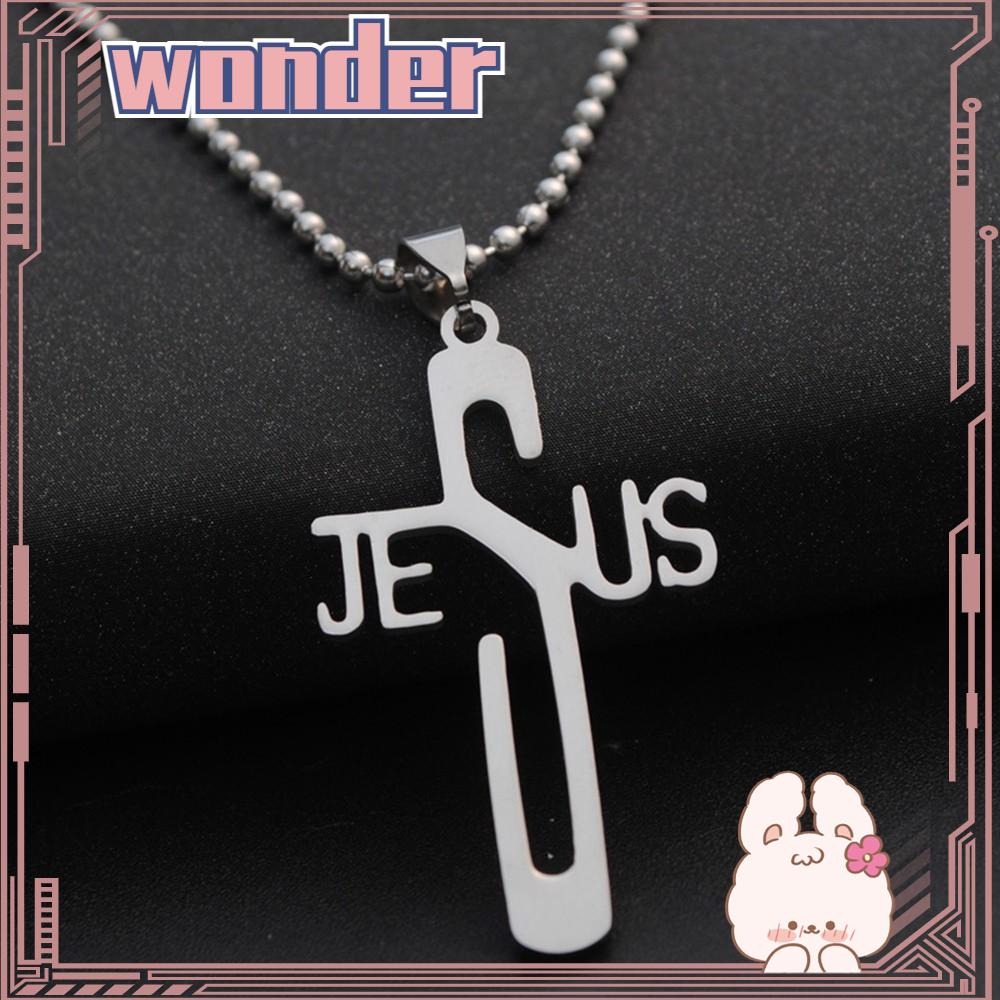 Wonder Pendant Kalung Fashion Perak Simbol Kristen Anti Karat