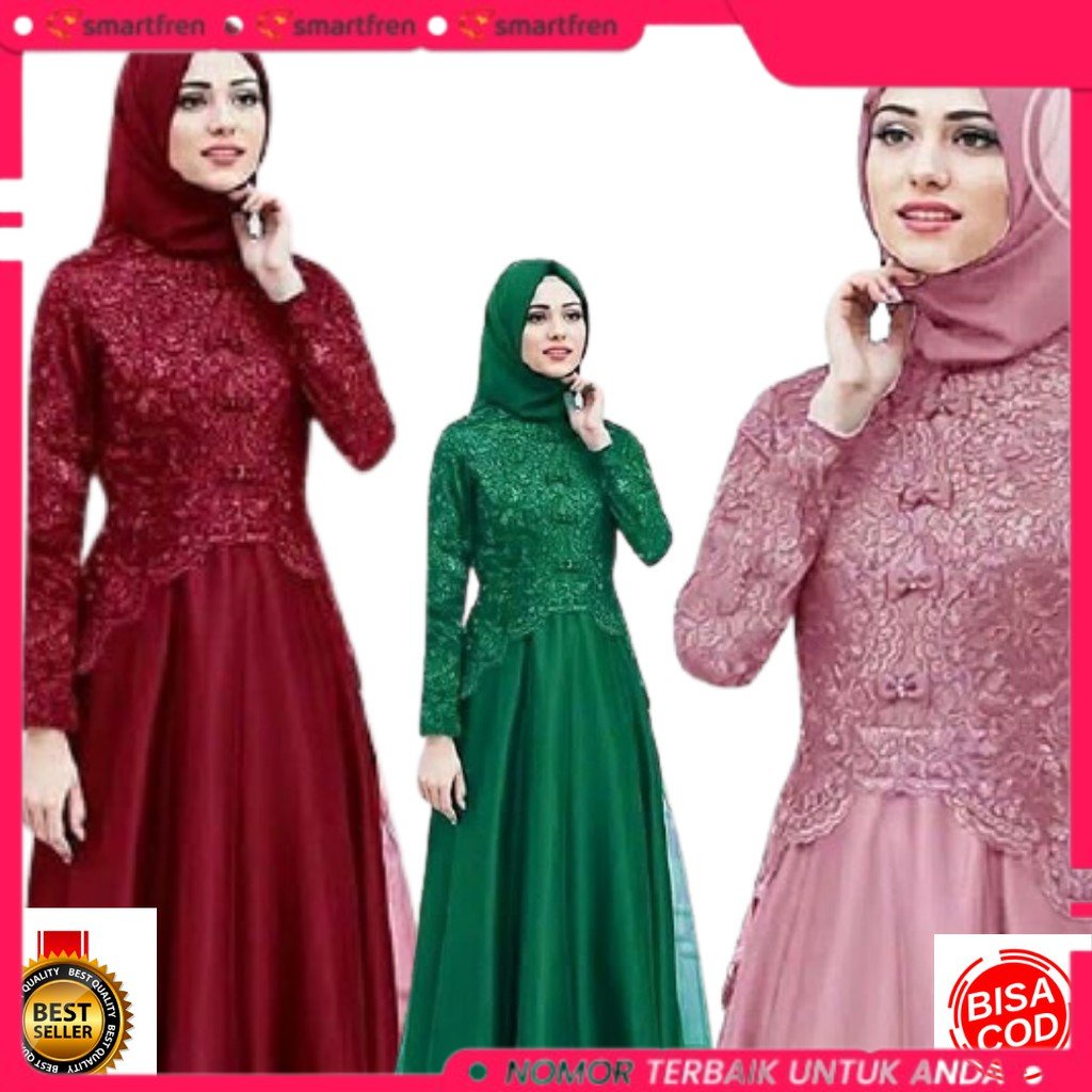 TERLARIS GAMIS BRUKAT TERBARU  BRUKAT REMAJA  BRUKAT MUSLIMAH  BRUKAT MAXI GAMIS DEWASA  Size M-L-XL