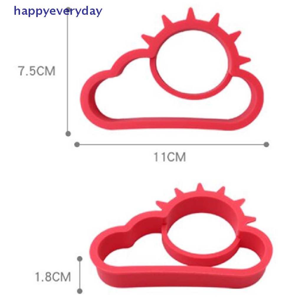 [happy] 1pc Silikon Bentuk Awan Matahari Telur Cetakan Telur Goreng Pancake Ring Pancake Maker Masak Sarapan Aksesoris Dapur Kreatif [ID]