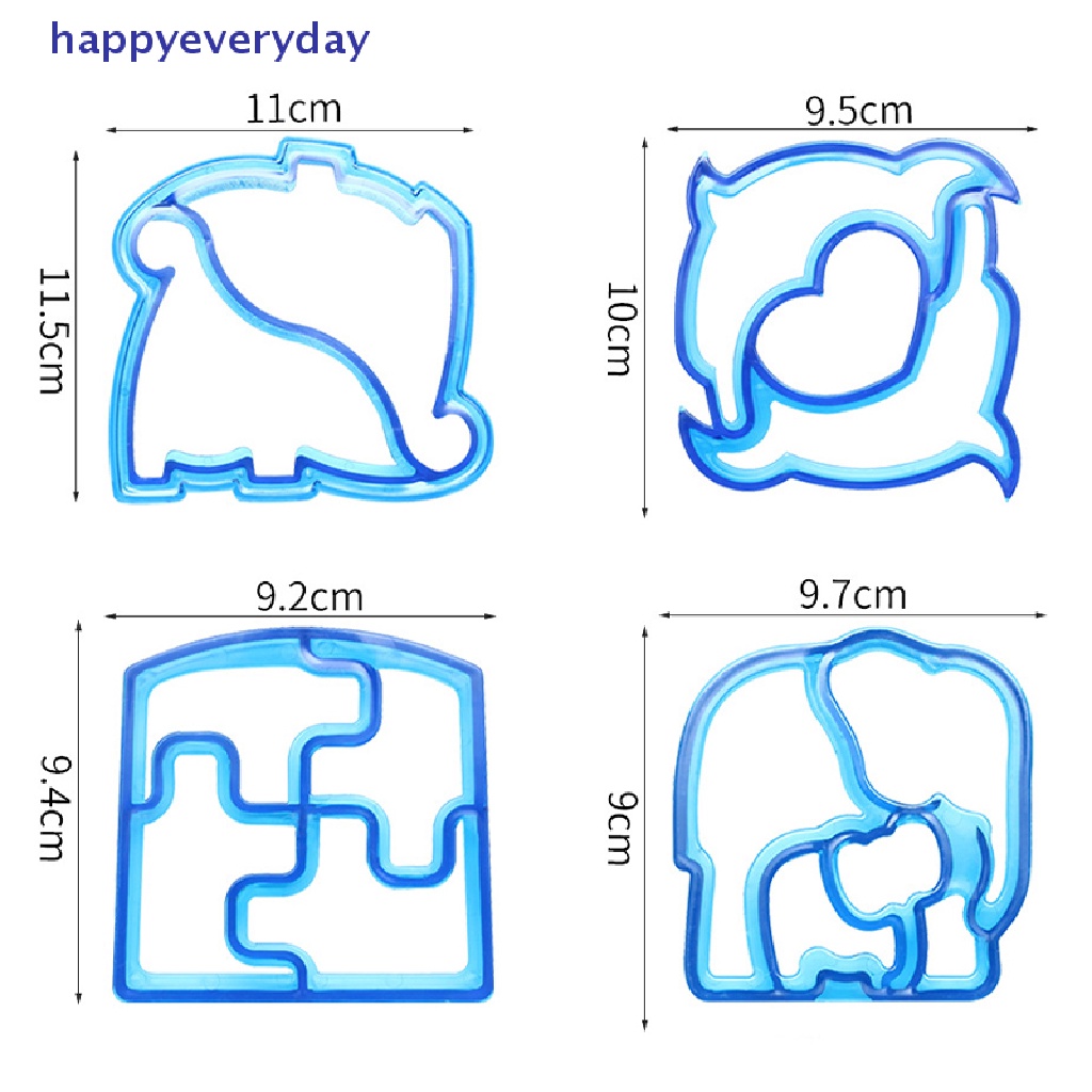 [happy] Lunch DIY Sandwiches Cutter Cetakan Makanan Cutg Die Roti Biskuit Mold Tools [ID]