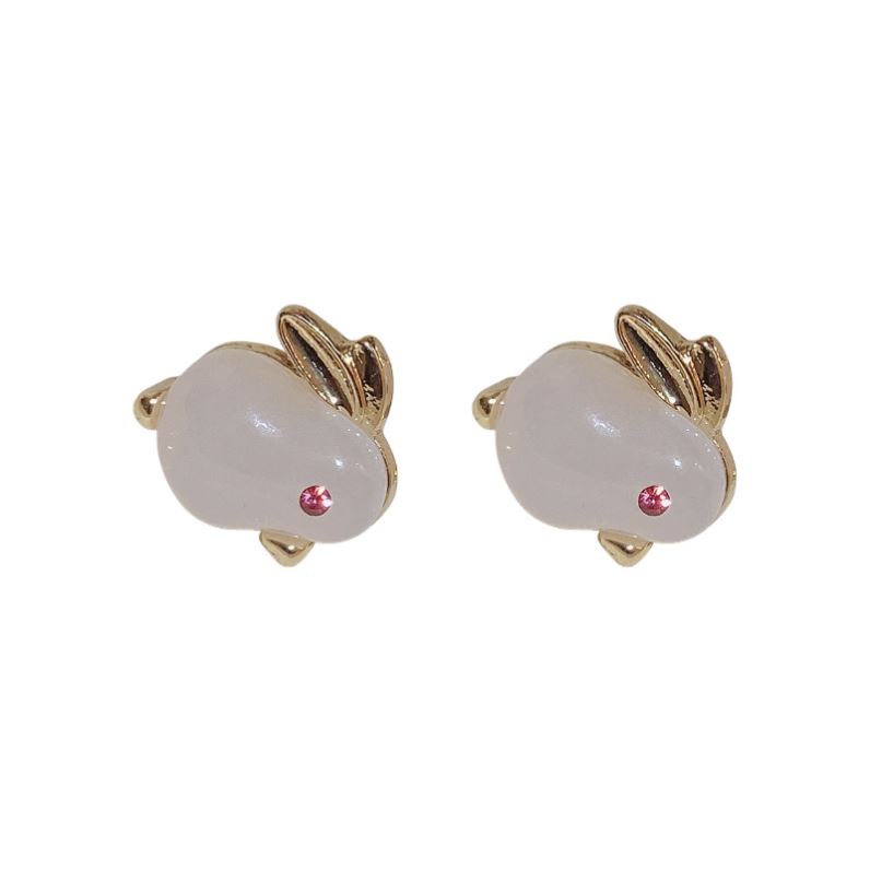 Anting Kelinci Giok Lucu Ear Studs Aksesoris Fashion Perhiasan