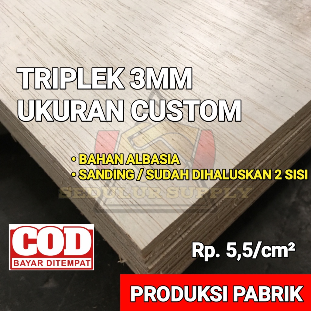 TRIPLEK 3MM ALBASIA UTY UKURAN CUSTOM
