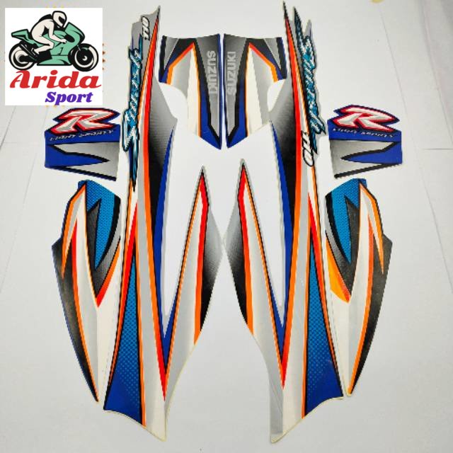 Striping sticker suzuki smash 110 r 2005 2006 silver biru / stiker motor smash