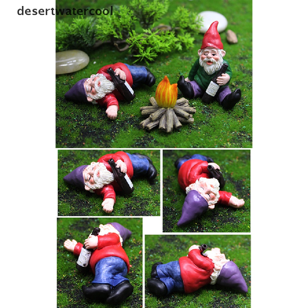 Deid FairyCome Patung Gnome Taman Mini Resin Fairy Garden Lucu Miniatur Gnomes Martijn