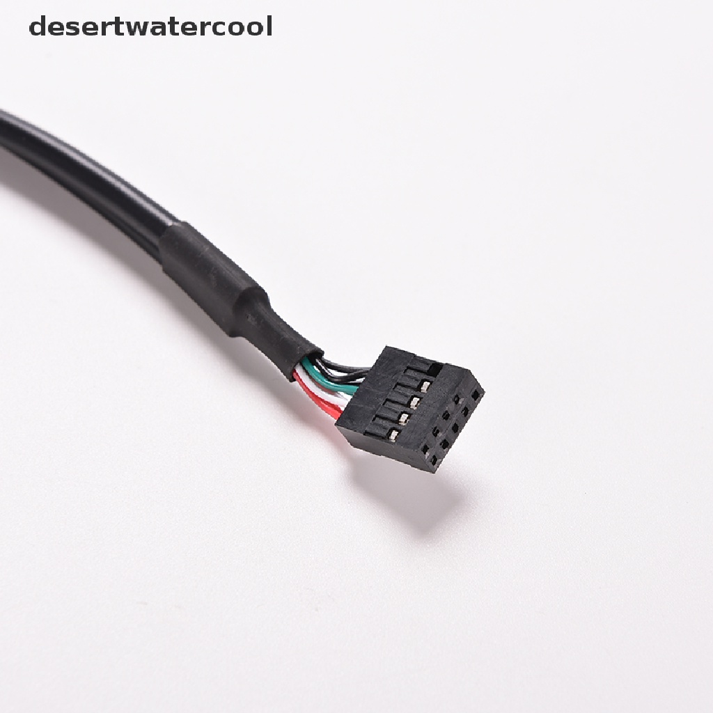 Deid 1pc Hitam 30cm/1FT 2port USB A Female Ke Kabel Adaptor Header 9pin Internal Martijn