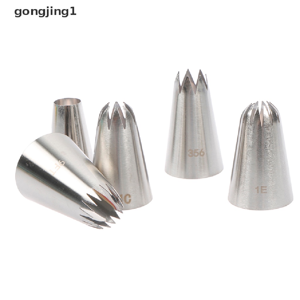 Ggg 5pcs/Set Besar Rusia Kue Krim Icing Piping Pastry Nozzle Tips Baking Tools ID