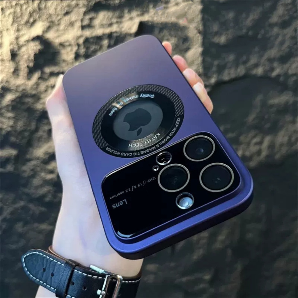 IPHONE Iphone14 Case Cincin Magnetik Untuk Iphone13 12 Pro Max Case14 Plus Metal camera Melindungi Lensa Kulit Merasa Perlindungan shockproof hard back cover