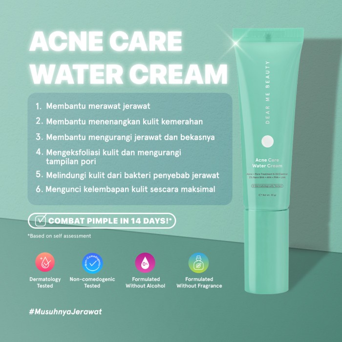 Dear Me Beauty Acne Care Water Cream Pelembab Wajah Berjerawat Acne Cream | Krim Jerawat