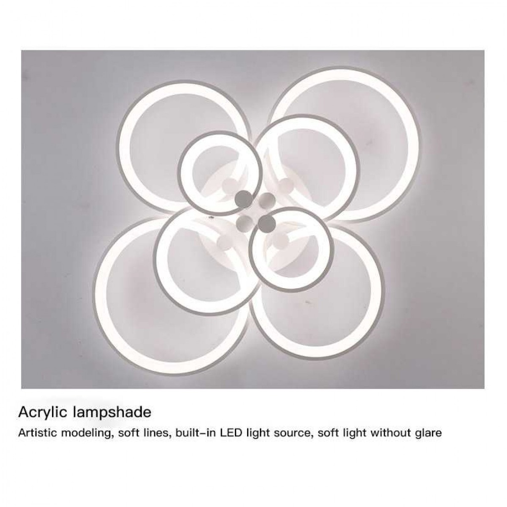 Lampu LED Plafon 4 Ring Modern Ceiling Light 120W 3 Temperatur Warna