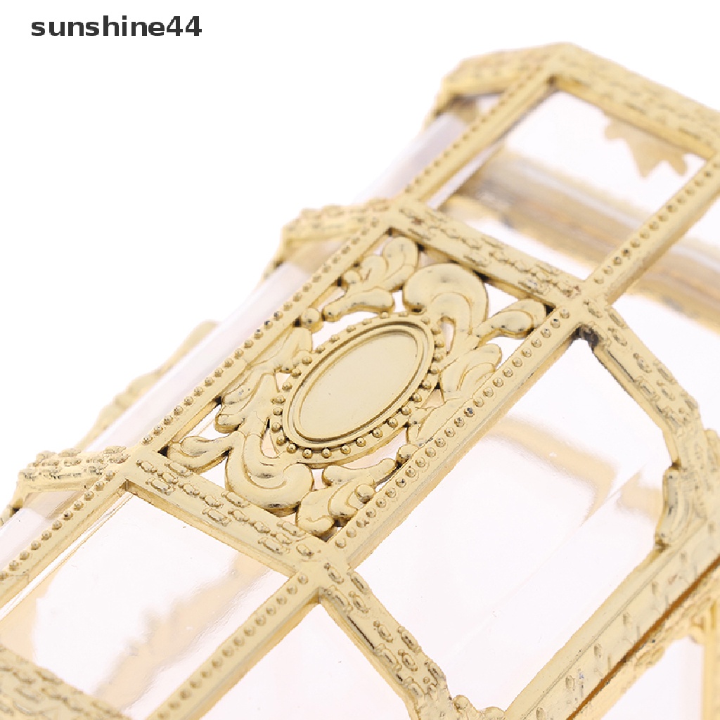 Sunshine 1PC Portabel Permen Hollow Emas Perak Harta Karun Dada Case Organizer Kotak Penyimpanan ID