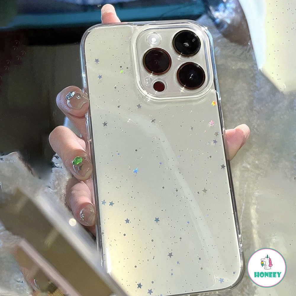 IPHONE Casing Bening Glitter Mewah Untuk Iphone13 14 11 12 Pro 12 X XR XS Max SE 7 8 Plus Cover Silikon Ponsel Transparan Lembut