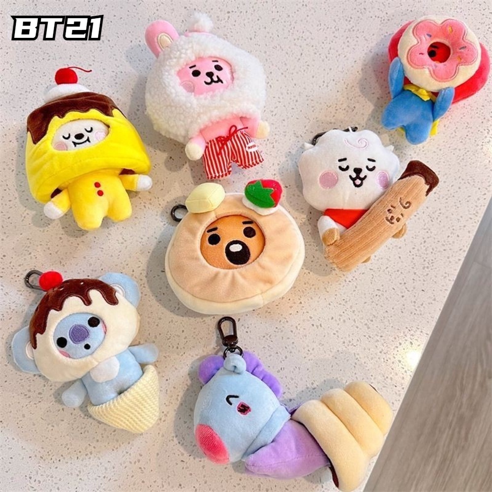 Kpop BTS BT21 Boneka Mewah DIY Gantungan Kunci Dilepas Lucu TATA COOKY CHIMMY KOYA SHOOKY MANG RJ Boneka Liontin Untuk Gadis Anak Hadiah Liburan