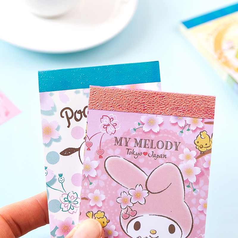 (70 HAL)BUKU NOTES KECIL SANRIO SAKURA BERMOTIF WARNA / NOTES BUUKU MEMO KARAKTER CINAMOROLL KUROMI MELODY