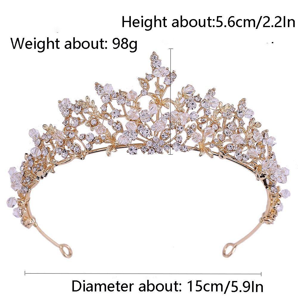 Needway Baroque Kristal Tiara Putri Mahkota Daun Cantik Suasana Mewah Paduan Perlengkapan Pernikahan Headpiece Pengantin