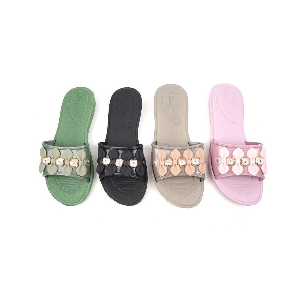 sandal wanita flat slip on Shevano SN-333 WRN