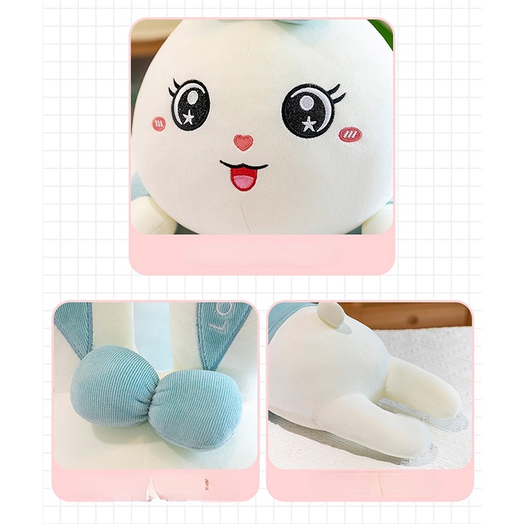 Boneka Mainan Mewah Kelinci Lucu Baru Boneka Kain Tidur Strip Lempar Bantal Sebagai Hadiah Kecil Untuk Perempuan