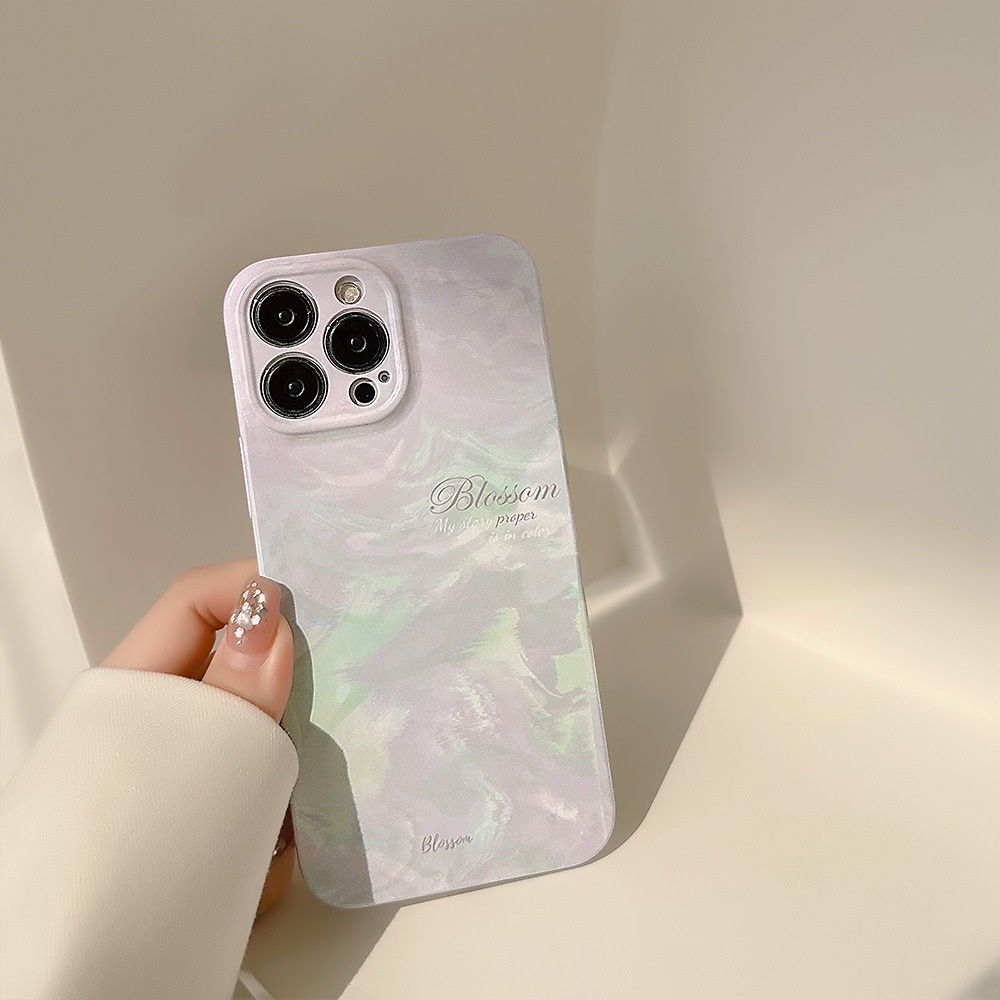 IPHONE Musim Panas Ungu Muda Halo Dyeing Fairy Phone Hard Case Film Cover Pelindung Untuk Iphone7 8 PLUS X XR XS 11 12 13 14 PRO MAX SE 2020