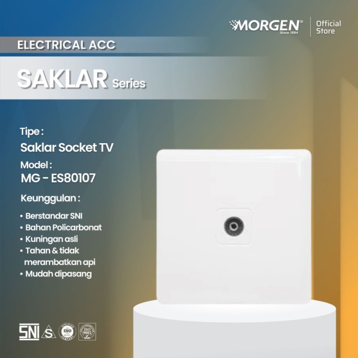 Morgen Socket TV Colokan Antena MG ES 80107 SNI New Model