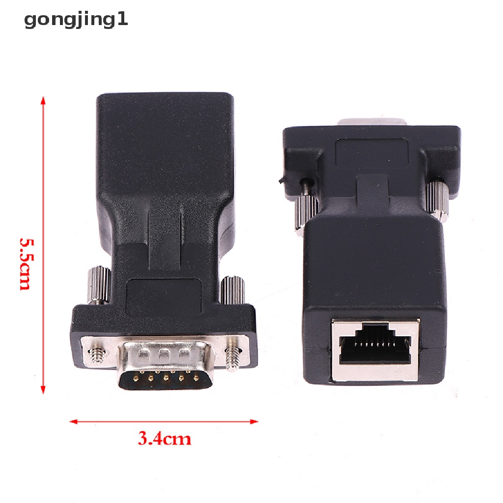 Ggg 1Pc DB9 RS232 Male/Female to RJ45 Female Adapter COM Port to LAN Ethernet Port Converter ID