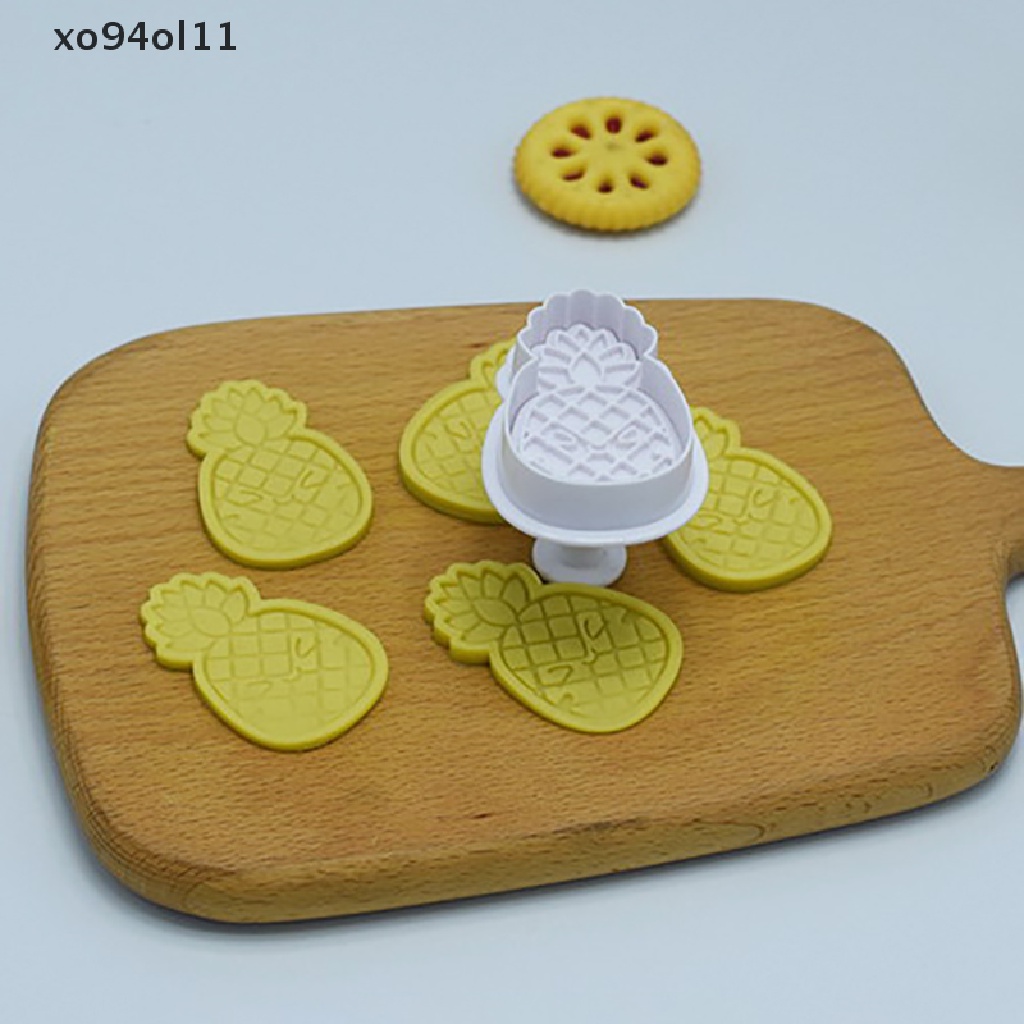 Xo Cetakan Nanas Cookie Plunger Cutter Fondant Emboss Stamp Mold Biscuit Cutter OL