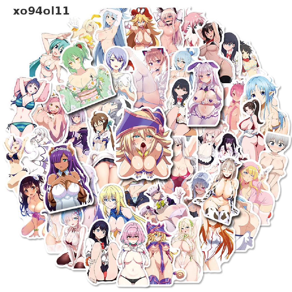 Xo 50Pcs Anime Gadis Seksi Stiker Laptop Gitar Bagasi Skateboard Phone Sticker OL