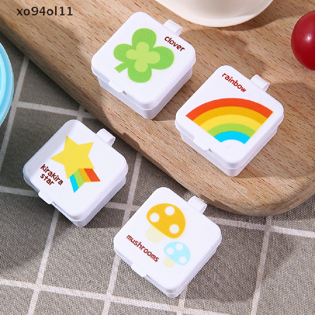 Xo1/4pcs Botol Saus Mini Square Portable Bento Sub-Botol Kotak Saus Plastik OL