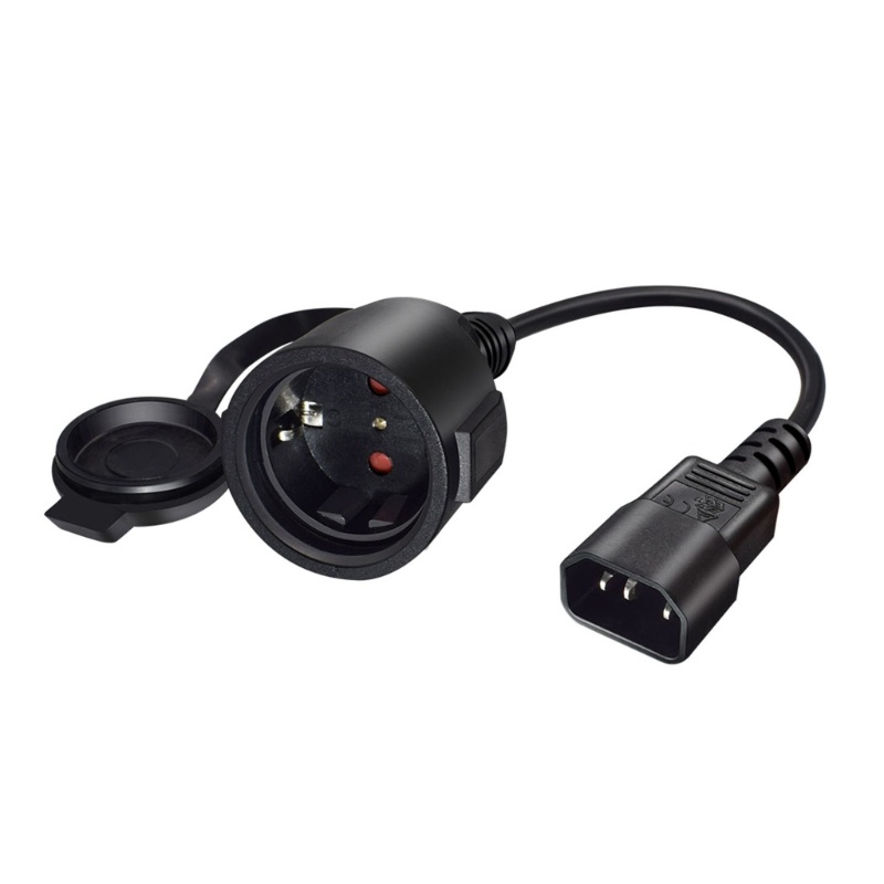 Zzz IEC C14 Male Plug Extension Kabel Power Ke Konektor EU4 8MM Dengan Tutup Tahan Air