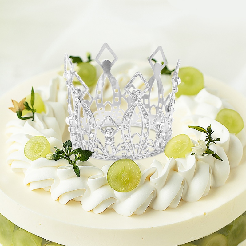 [Unggulan] Mahkota Kristal Mengkilap Hiasan Kepala Putri Gadis Aksesoris Rambut Halus Dessert Crown Dekorasi Kue Cokelat Topper Ornamen Ulang Tahun Pernikahan Pertunjukan Dekorasi Alat Peraga
