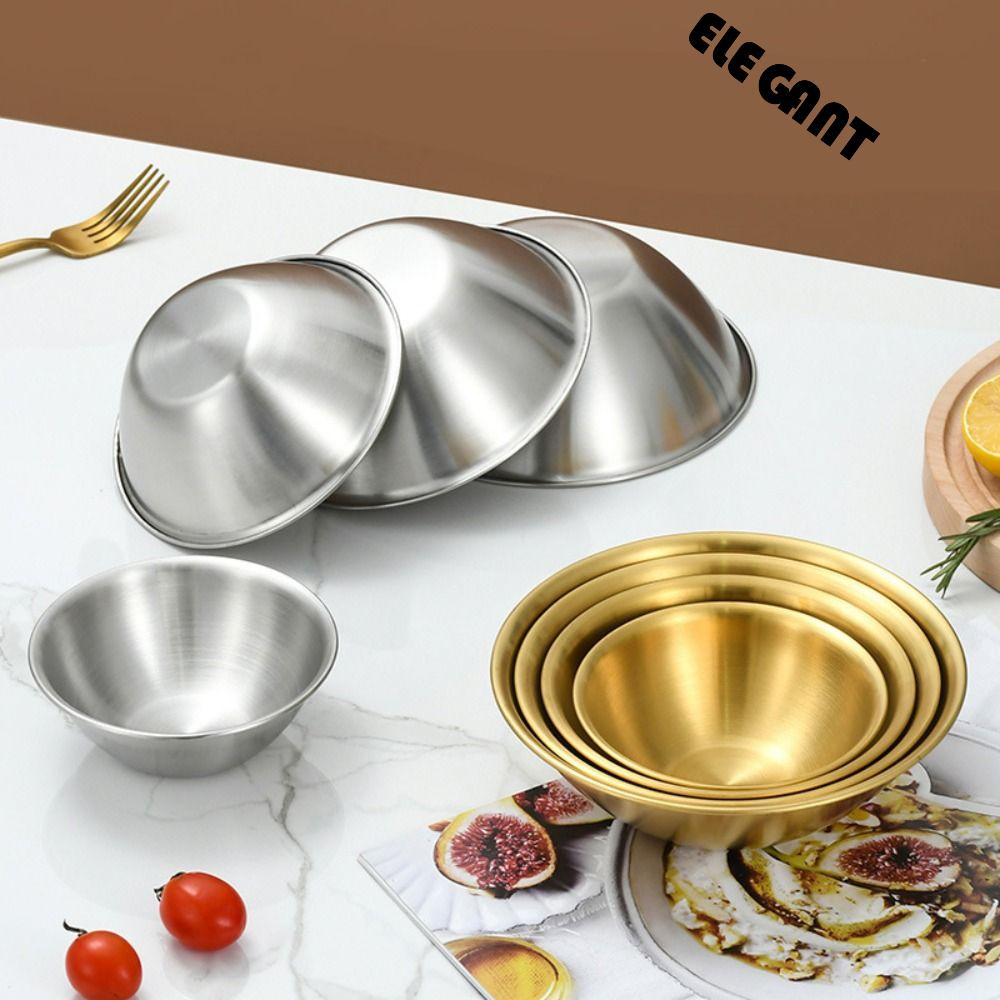 [Elegan] Mangkok Snack Stainless Steel Gaya Korea Restoran Serut Es Peralatan Makan Makanan Rumah