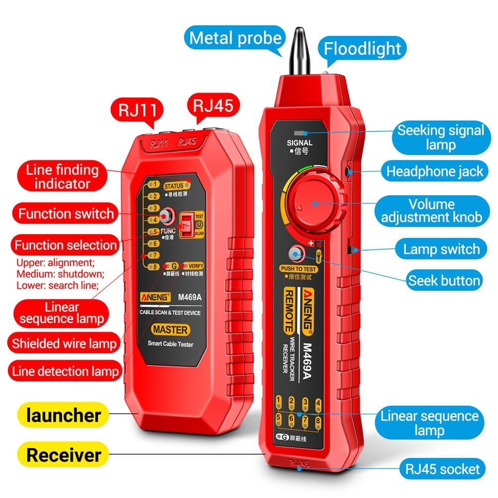 POPULAR M469a Network Repair Finder Pendeteksi Saluran Telepon RJ45 RJ11