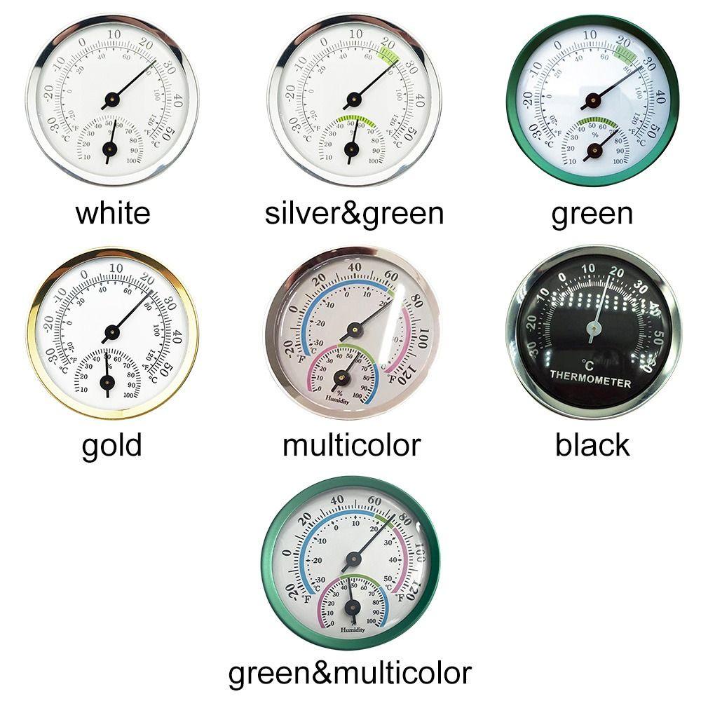 POPULAR Populer Pointer Type Hygrothermograph Aluminium Alloy Sensor Gauge Pengukur Suhu Kelembaban Rumah