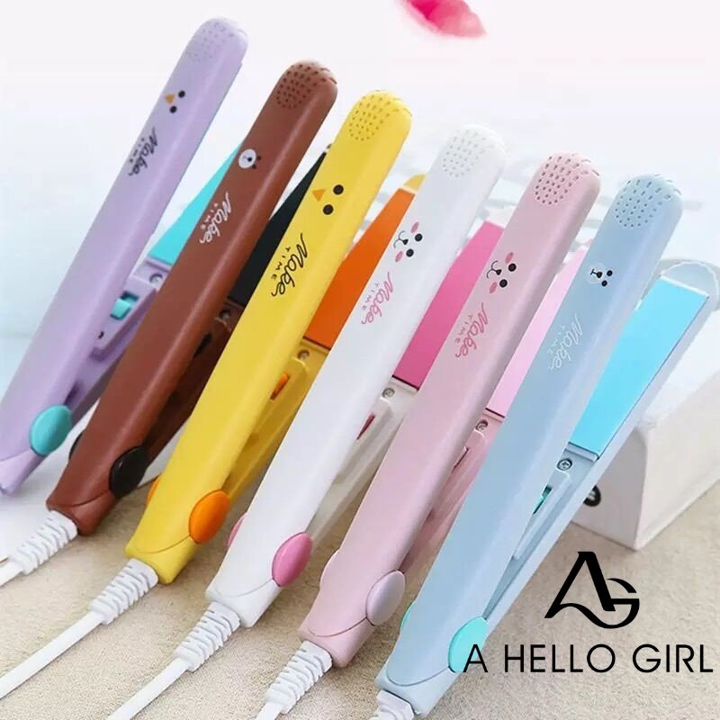 Tongkat Pengeriting Mini Kecil Kecil Belat Listrik Volume Lurus Penggunaan Ganda Poni Pengeriting Lurus Kecil Splint Perhiasan Halo Gadis