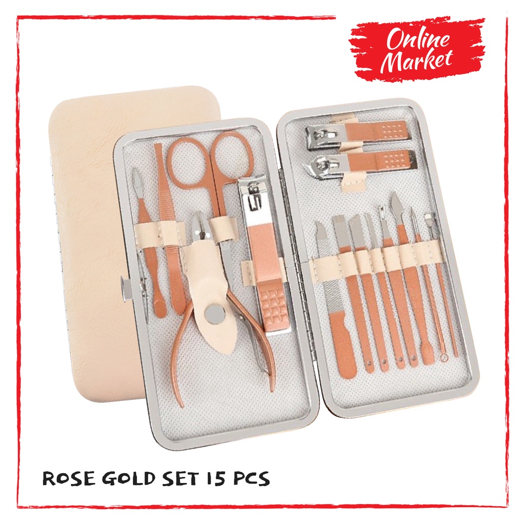 Set Alat Manicure Rose Premium - Gunting Kuku - Korek Kuping COD / Gratis Ongkir