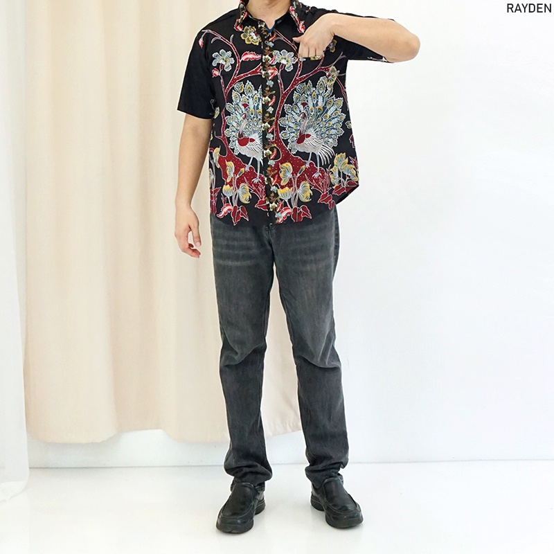 Evercloth Rayden Kemeja Pria Kemeja Batik Pria Atasan Couple Hem Sarimbit