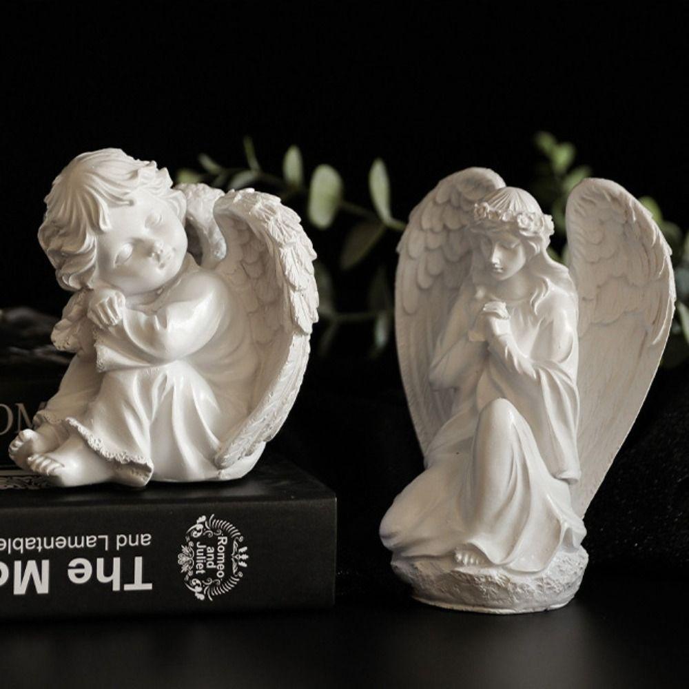 [Elegan] Patung Malaikat Bersayap Lucu Retro Pray Little Angel Hadiah Halus Unik High Quality Garden Statue