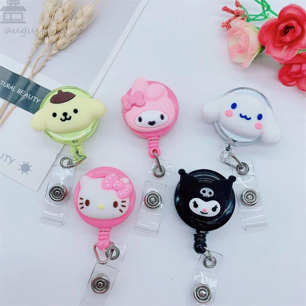 Agustinina Ditarik Lencana Gulungan Kartun Rumah Sakit Kuromi Kartu Kerja Klip Cinnamoroll Kartu Siswa Perawat Badge Holder