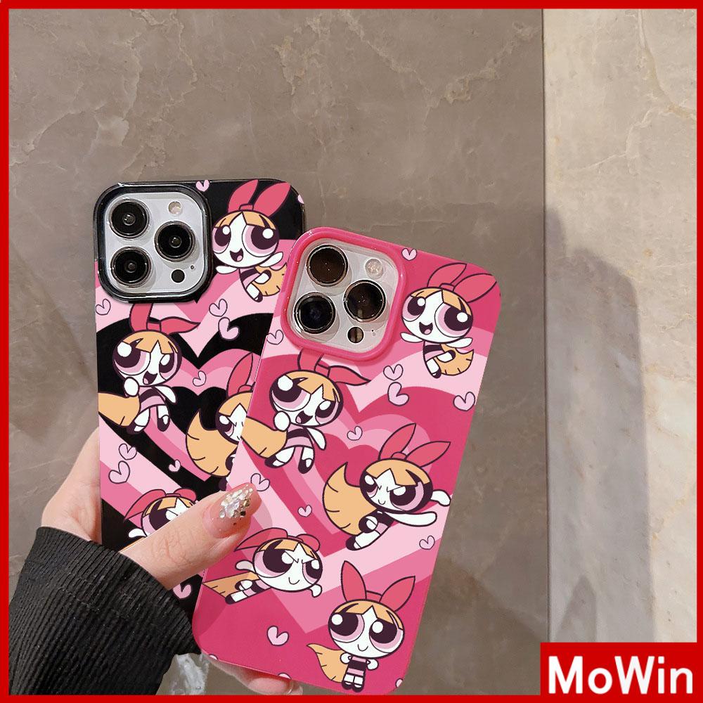 For iPhone 14 Pro Max iPhone Case Black Pink Glossy TPU Soft Case Shockproof Protection Camera Cute Cartoon Compatible with iPhone 13 Pro max 12 Pro Max 11 xr xs max 7Plus 8Plus