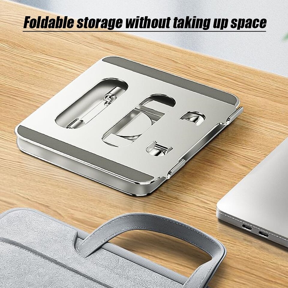 Spinning Laptop Stand Rotating Adjustable Holder Dudukan Putar Aluminium Alloy Metal