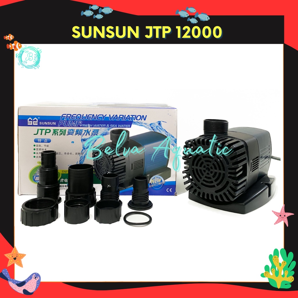 Sunsun JTP 12000 Low Watt Hemat Listrik Pompa Air Celup Kolam Ikan Koi Hidroponik Submersible Water Pump