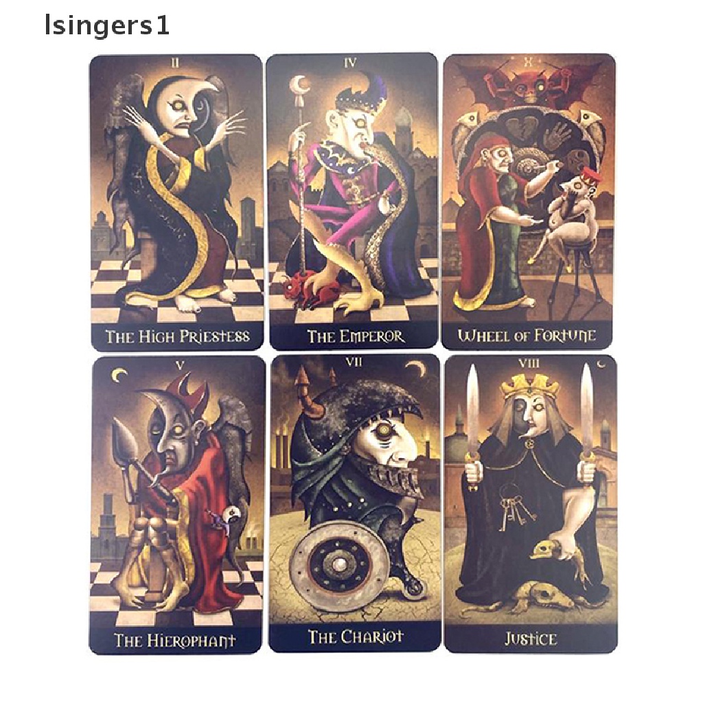 [lsingers1] Kotak Besi Deviant Moon Tarot Card Ramalan Ramalan Deck Party Game w/Butik Manual