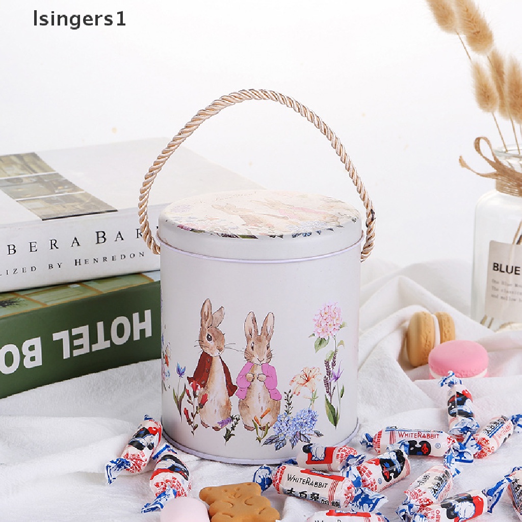 [lsingers1] Vintage Tinplate Easter Rabbit Koper Candy Box Gift Box Cookie Koper Kecil Serba Serbi Organizer Penyimpanan Bisa Butik