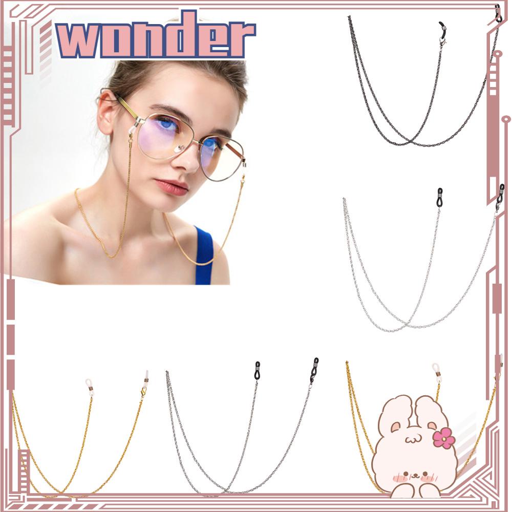 Wonder Kacamata Rantai Wanita Pria Non-slip Metal Vintage Eye Wear Aksesoris