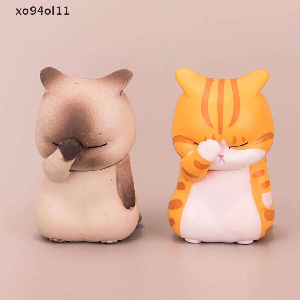 Xo Ornamen Kucing Lucu Kawaii Room Decor Action Doll Miniatur Patung Pajangan OL