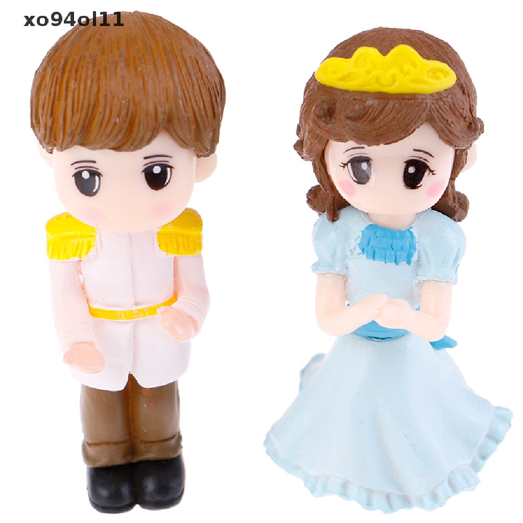 Xo 1set Pasangan Pangeran Putri DIY Patung Miniatur Mini Taman Lanskap Mikro OL