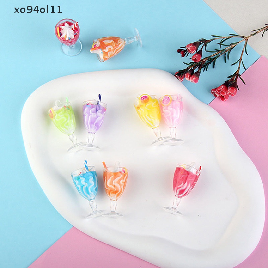 Xo5/6/10pcs Gelas Anggur Merah Mini Model Resin Cangkir Polymer Clay Liontin Dekorasi OL