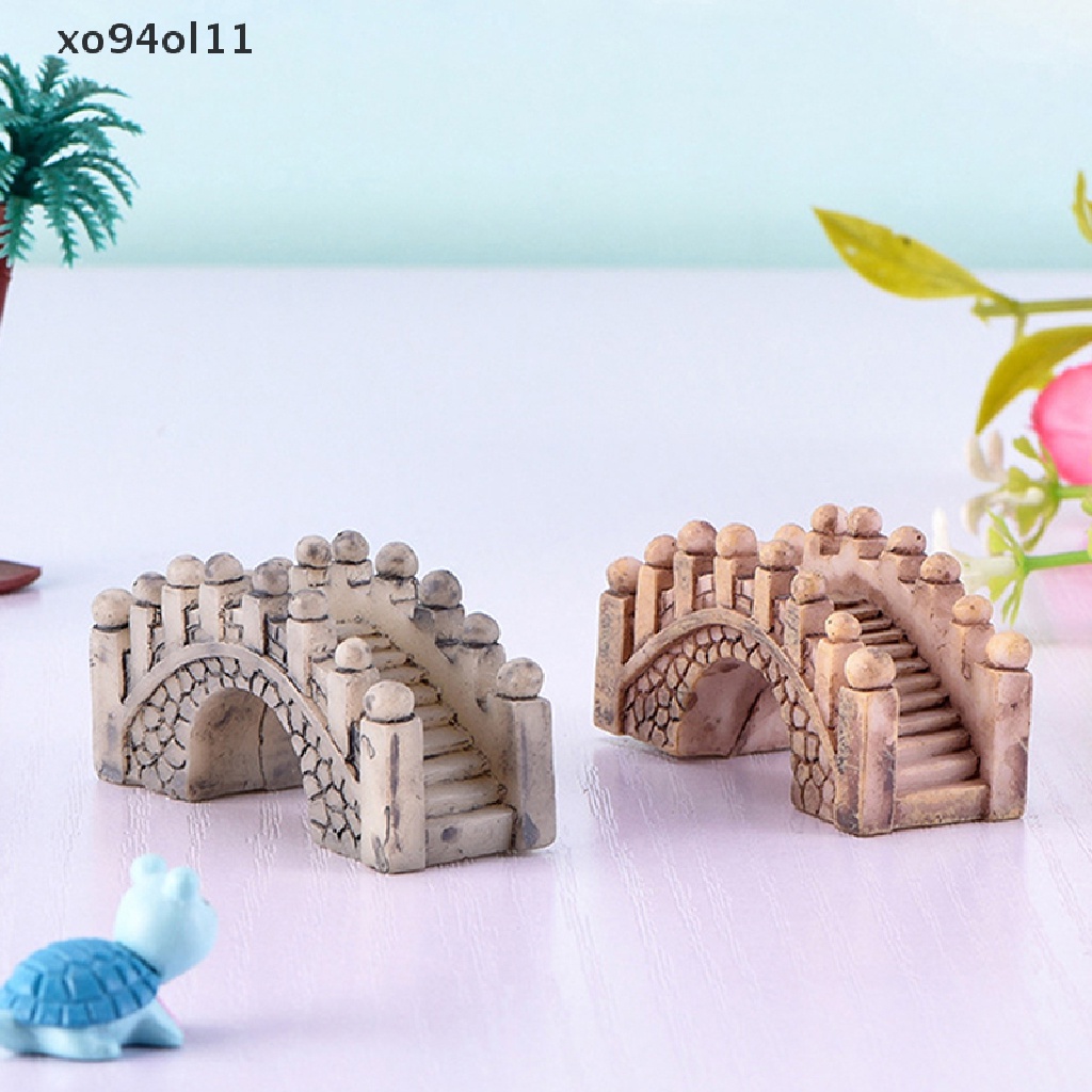 Xo Mini stone bridge resin micro landscape Patung Dekorasi Proses resin OL