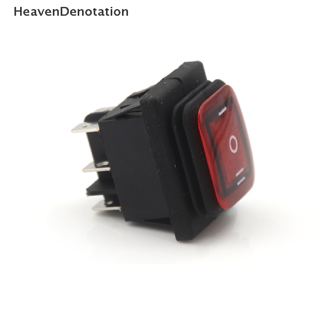 [HeavenDenotation] Merah 3posisi 6Pin DC 12V Tahan Air Mobil Perahu LED Rocker Switch Latching HDV