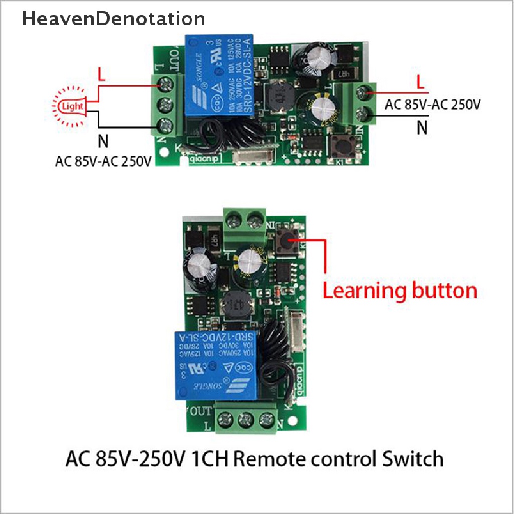 [HeavenDenotation] 433mhz AC 110V 220V 1CH Wireless Remote Control Switch Modul Receiver RF HDV