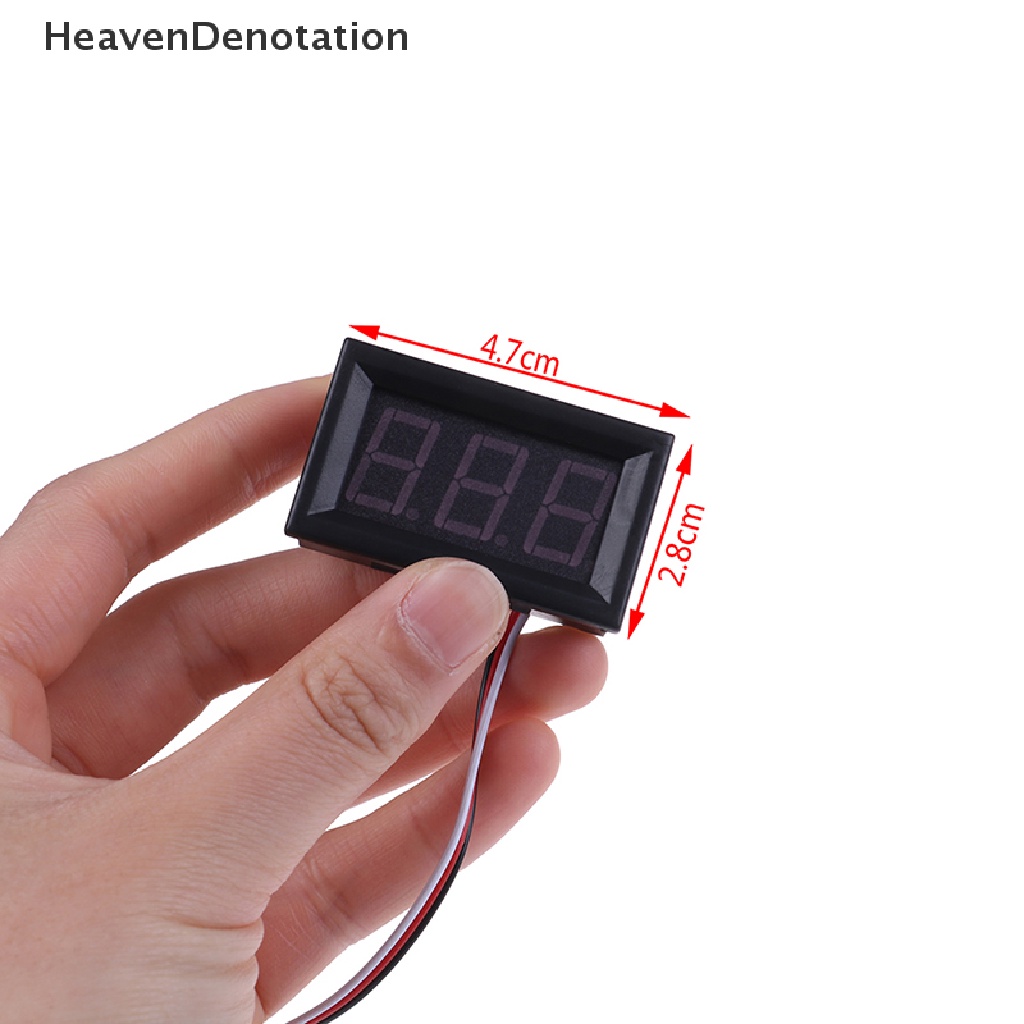 [HeavenDenotation] Dc 0-30V 3kabel LED digital display panel volt meter Tegangan voltmeter Mobil motor HDV