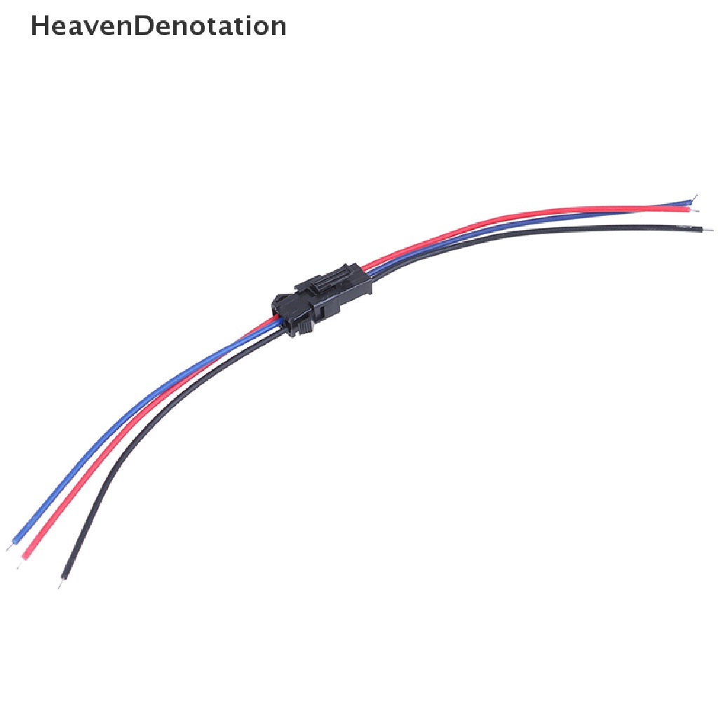 [HeavenDenotation] 5pasang SM 2Pin 3Pin 4Pin Male and Female Konektor Kawat LED Strip 20cm HDV